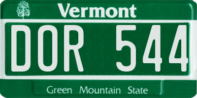 VT license plate DOR544