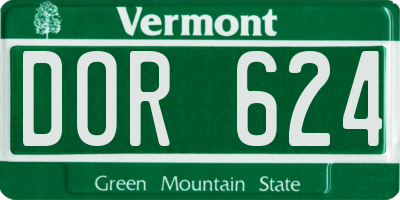 VT license plate DOR624