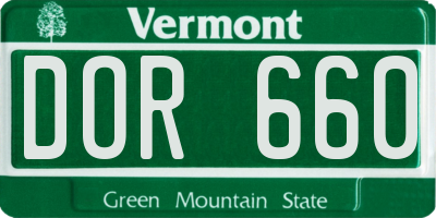 VT license plate DOR660