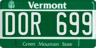 VT license plate DOR699