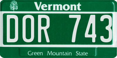 VT license plate DOR743