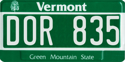 VT license plate DOR835