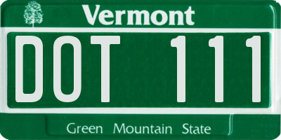 VT license plate DOT111