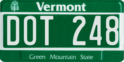 VT license plate DOT248