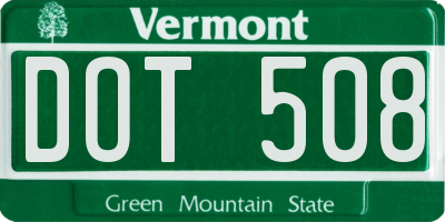 VT license plate DOT508