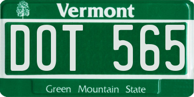 VT license plate DOT565