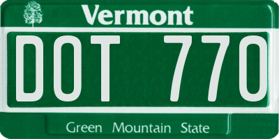 VT license plate DOT770