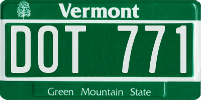 VT license plate DOT771