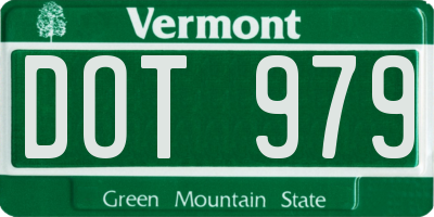 VT license plate DOT979
