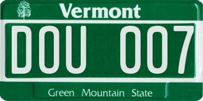 VT license plate DOU007