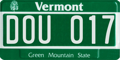VT license plate DOU017