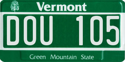 VT license plate DOU105