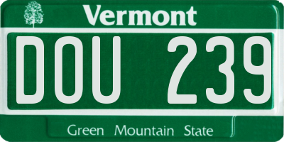 VT license plate DOU239