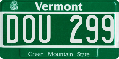 VT license plate DOU299