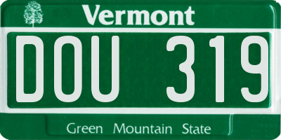 VT license plate DOU319