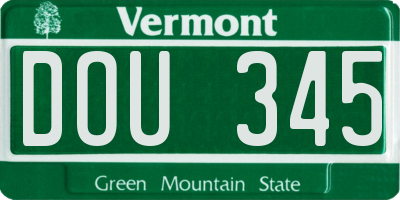 VT license plate DOU345