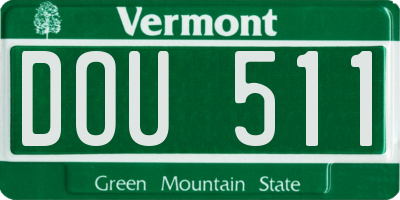 VT license plate DOU511