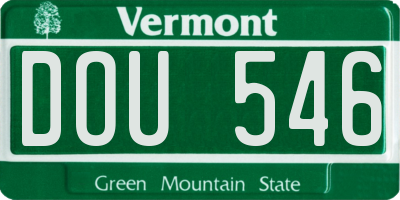 VT license plate DOU546