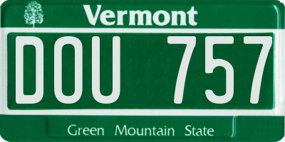 VT license plate DOU757