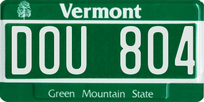 VT license plate DOU804