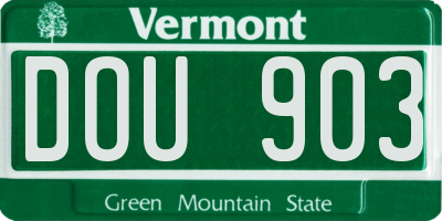 VT license plate DOU903