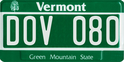 VT license plate DOV080