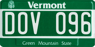VT license plate DOV096