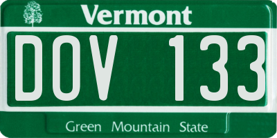 VT license plate DOV133