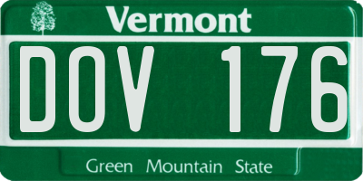 VT license plate DOV176