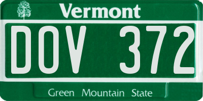 VT license plate DOV372