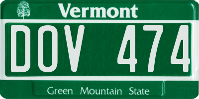 VT license plate DOV474