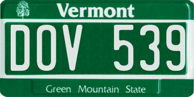 VT license plate DOV539