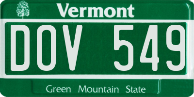 VT license plate DOV549