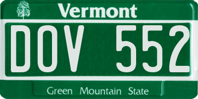 VT license plate DOV552