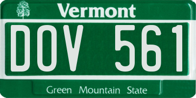 VT license plate DOV561