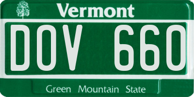 VT license plate DOV660