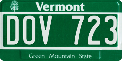 VT license plate DOV723