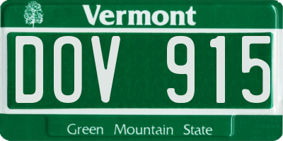 VT license plate DOV915