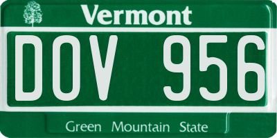 VT license plate DOV956