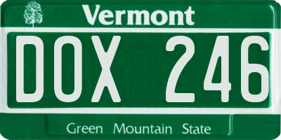 VT license plate DOX246