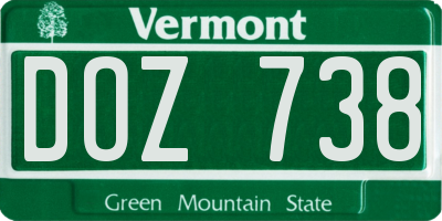 VT license plate DOZ738