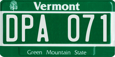 VT license plate DPA071
