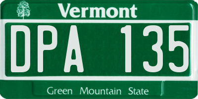 VT license plate DPA135