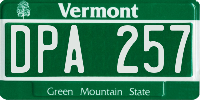 VT license plate DPA257