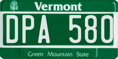 VT license plate DPA580