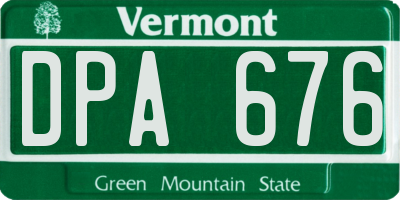 VT license plate DPA676