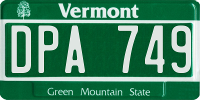 VT license plate DPA749