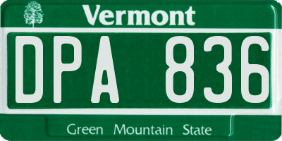 VT license plate DPA836