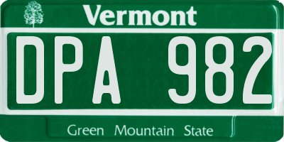 VT license plate DPA982