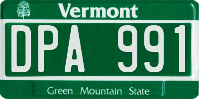 VT license plate DPA991